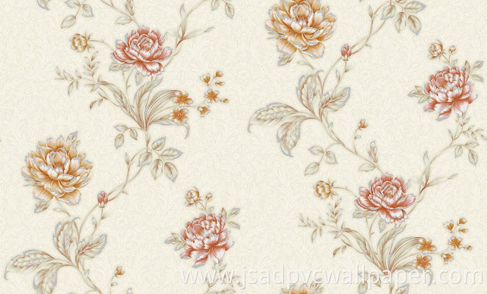 bedroom floral design wall coverings